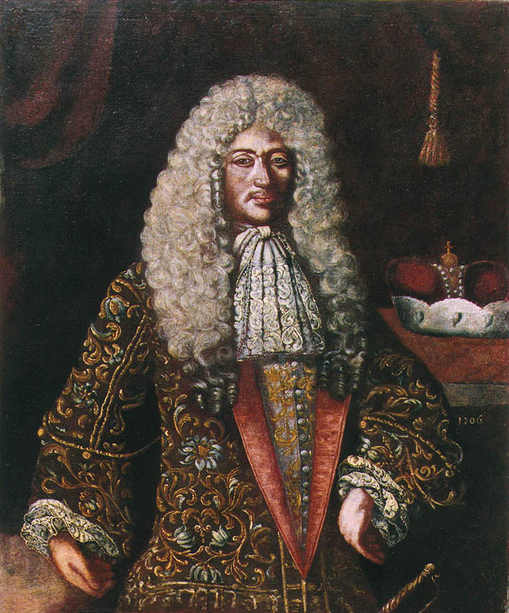 The portrait of Jan Kristian of Eggenberg, copy according to de Veerle, Červený Dvůr(?), 1706, oil painting on canvas, complex restoration done by Stojan Genčev, Prague, 1995