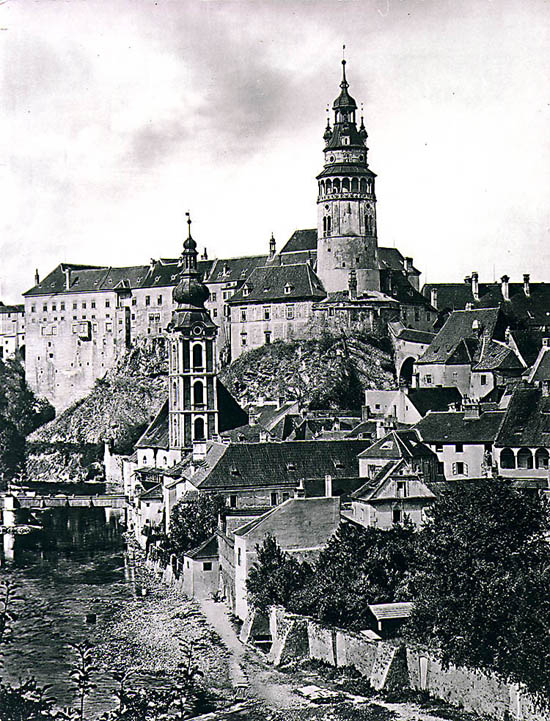 Fotografie des Schlosses Český Krumlov aus dem Jahre 1929