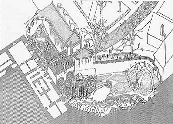 Studie der Bärenzwingerrekonstruktion auf dem Schloss in Český Krumlov 