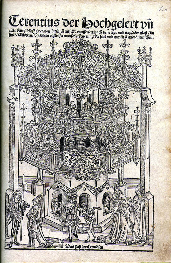 Titelblatt der Komödien von Terentius aus dem Jahre 1499