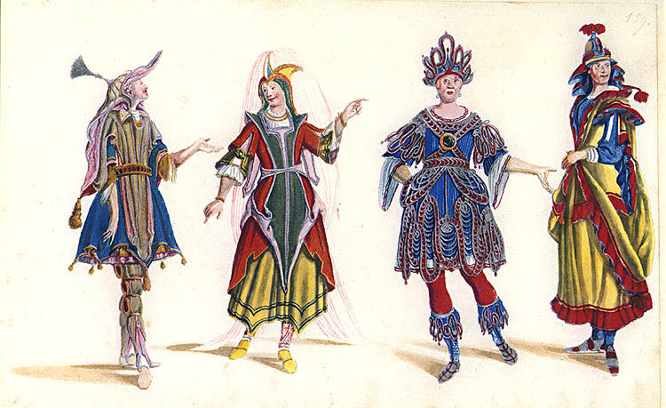 Kostýmové návrhy L. O. Burnaciniho