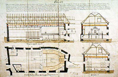 Plán zámeckého divadla v Českém Krumlově z roku 1879 