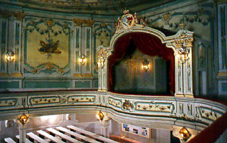Royal box in the auditorium of the Český Krumlov Castle Theatre