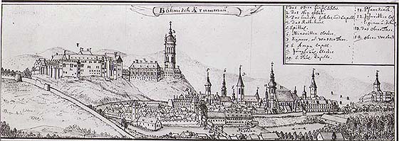Friedrich Bernard Werner, Vedute von Český Krumlov, Mitte des 18. Jahrhunderts 