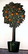 Costumes and props of Castle Theatre in Český Krumlov, theatre prop - orange tree 