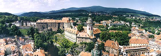 Panoramaansicht von Český Krumlov (Luftaufnahme) 