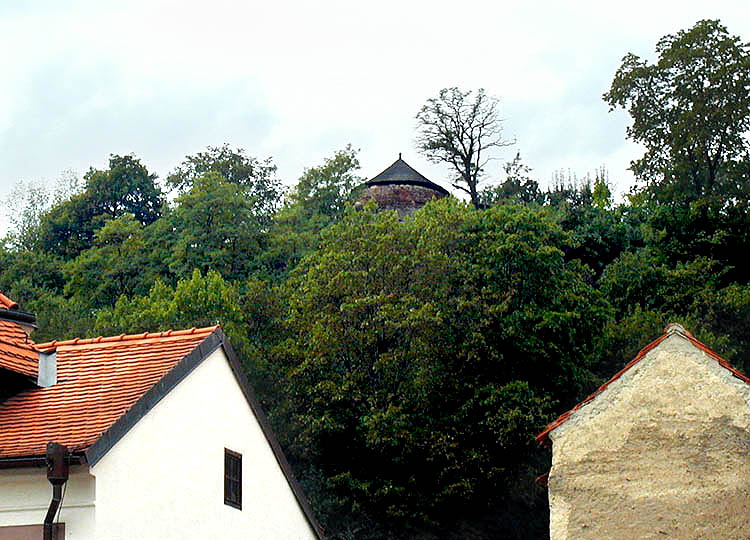 Schloss Český Krumlov, Aussichtspunkt Paraplíčko im Abhang oberhalb der Rybářská-Gasse, Foto: Lubor Mrázek