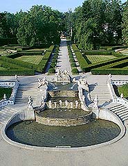 Zámecká zahrada v Českém Krumlově, kaskádová fontána 