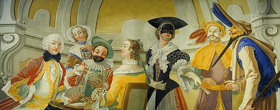 Masquerade Hall, detail of decoration of balcony, foto: Lubor Mrázek 