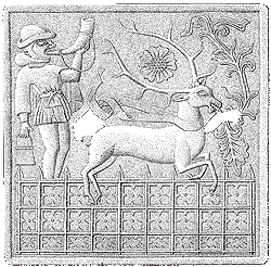 Hunting scene, the Český Krumlov Castle, drawing: Jan Votava, 1998 