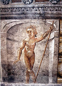 Chateau No. 59 - Lower castle, detail of mural painting on object's facade, 