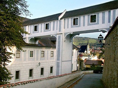 Český Krumlov, connecting corridor, connection between The Castle Garden and Renaisance House – north facade, foto: Pavel Slavko 