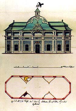 Plan of the Summerhouse Bellarie at the Český Krumlov Castle Gardens 